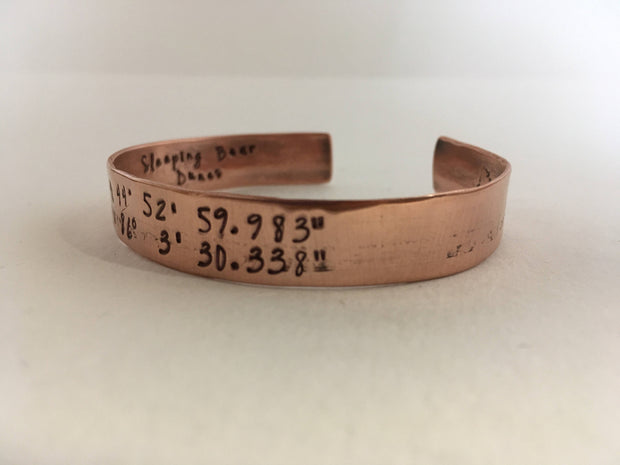 personalized coordinate cuff recycled copper pipe simple wealth