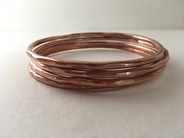 recycled copper bangle bracelet electrical wire handmade upcycled simple wealth art