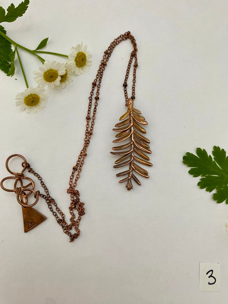 recycled copper electroplated redwood leaflet made in usa simple wealth art sequoia sempervirens