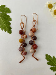 tourmalated quartz recycled copper electrical wire zig zag shape copper jewelery wire wrapped made in usa simple wealth art