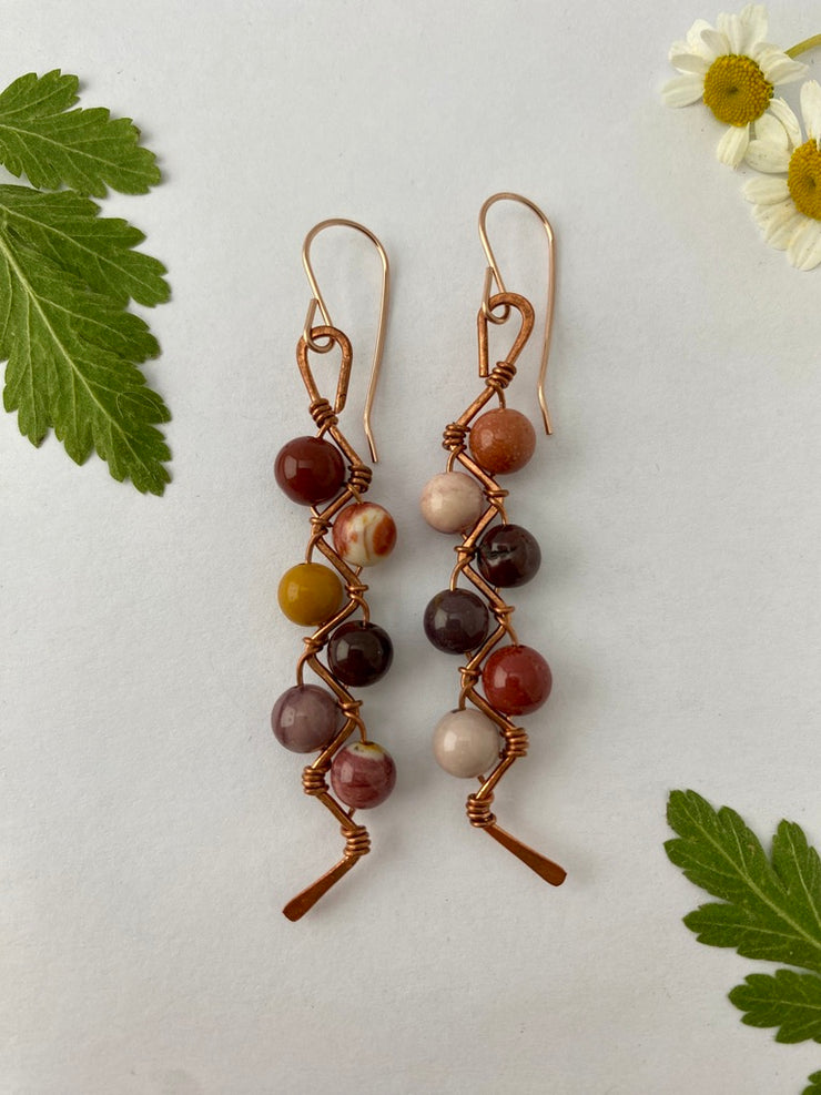 tourmalated quartz recycled copper electrical wire zig zag shape copper jewelery wire wrapped made in usa simple wealth art