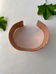 fold formed thick recycled copper cuff simple wealth art