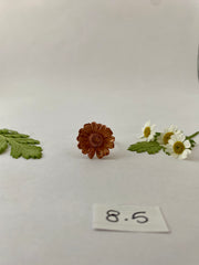 recycled copper electroformed real feverfew flower ring bloom ring simple wealth art made in usa