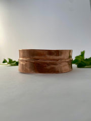 fold formed thick recycled copper cuff simple wealth art
