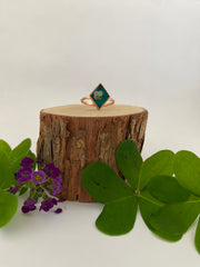 tiny world floral rings recycled copper electroplated dried flower rings made in usa simple wealth art