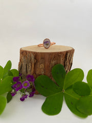 tiny world floral rings recycled copper electroplated dried flower rings made in usa simple wealth art
