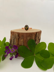 tiny world floral rings recycled copper electroplated dried flower rings made in usa simple wealth art