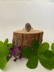 tiny world floral rings recycled copper electroplated dried flower rings made in usa simple wealth art