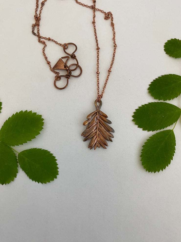 recycled copper electroplated redwood leaflet made in usa simple wealth art sequoia sempervirens