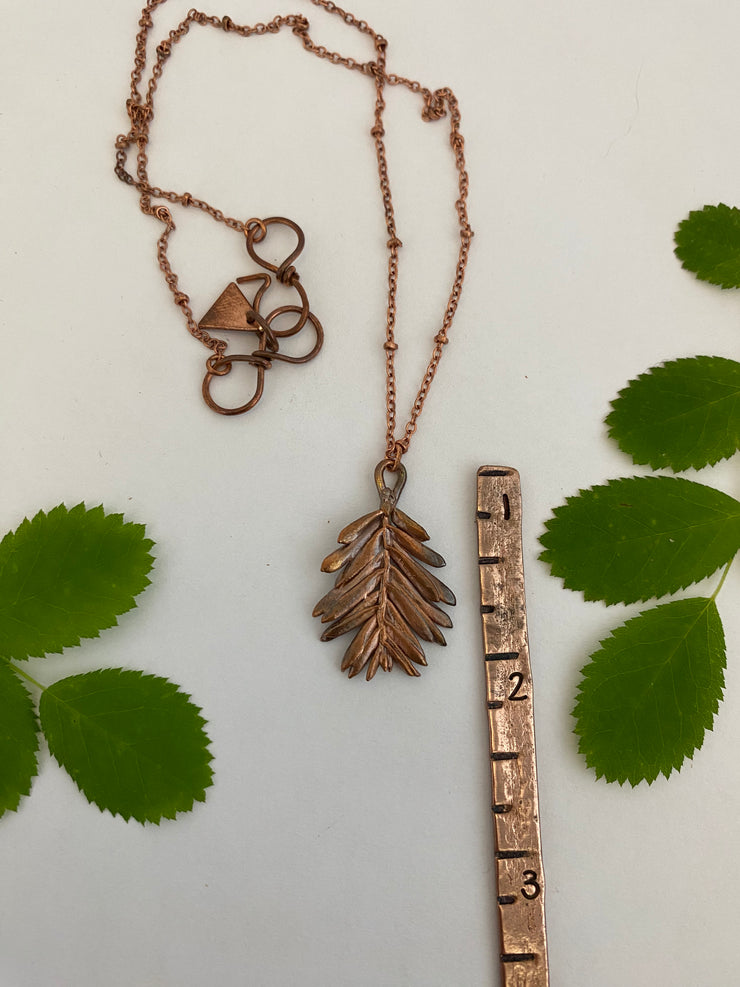 recycled copper electroplated redwood leaflet made in usa simple wealth art sequoia sempervirens