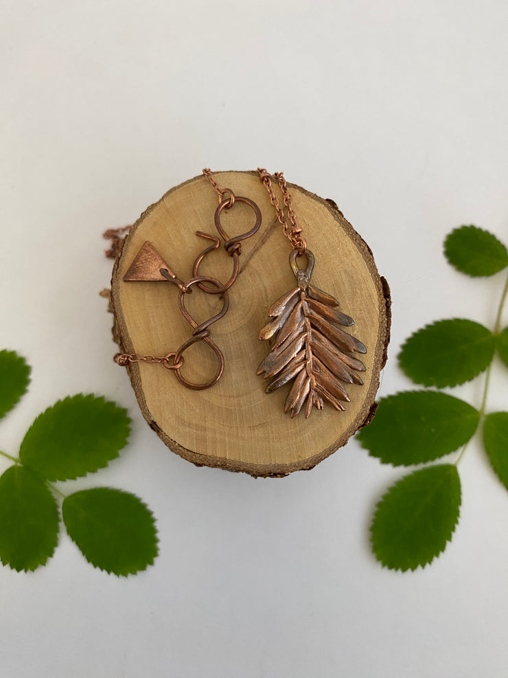 recycled copper electroplated redwood leaflet made in usa simple wealth art sequoia sempervirens 