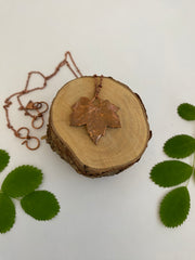 mallow leaf necklace electroplated recycled copper made in usa simple wealth art handmade
