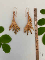 real western red cedar spray electroplated in recycled copper 14 karat rose gold handmade in usa simple wealth art 
