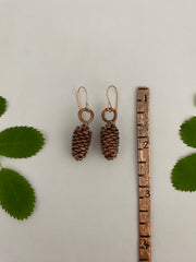 real alder cone recycled copper electroplated electroform 14 karat rose gold handmade in usa simple wealth art