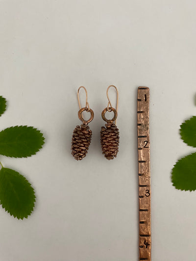 real alder cone recycled copper electroplated electroform 14 karat rose gold handmade in usa simple wealth art