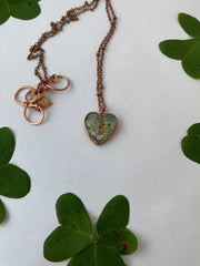Tiny world necklace recycled copper dried flower resin necklace handmade in usa simple wealth art cilantro