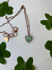 Tiny world necklace recycled copper dried flower resin necklace handmade in usa simple wealth art grass flowers