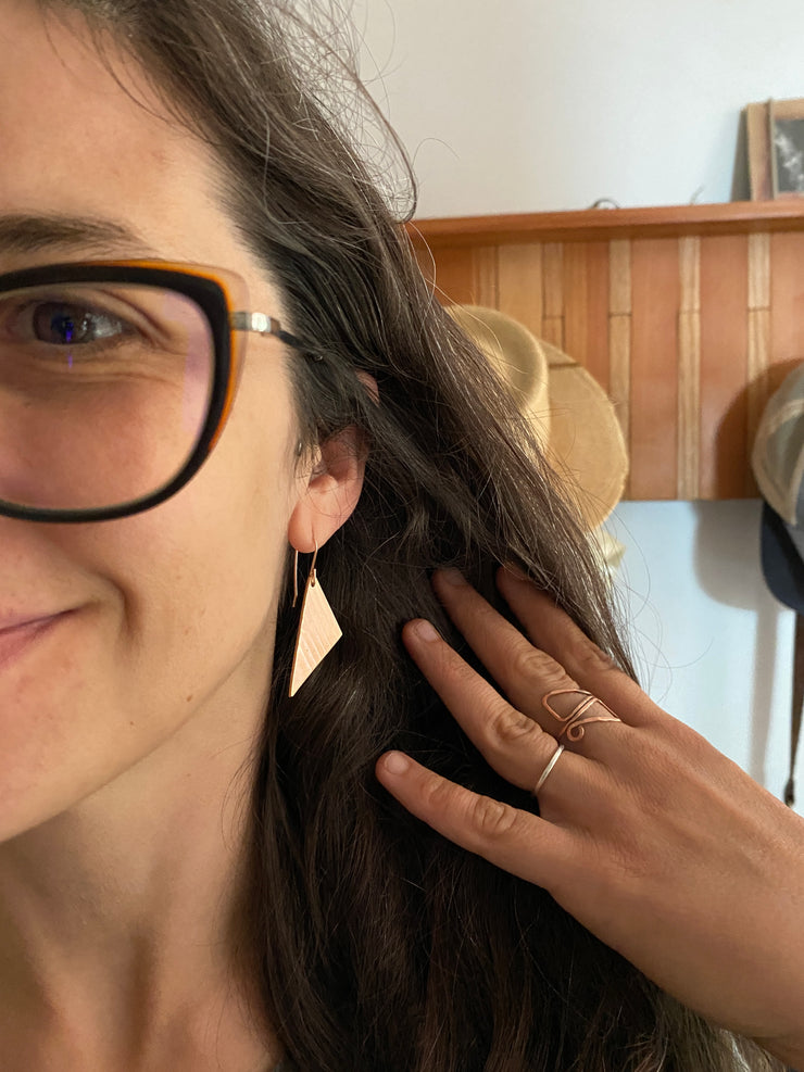 Sideways Triangle Cymbal Earrings