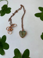 Tiny world necklace recycled copper dried flower resin necklace handmade in usa simple wealth art Cilantro flowers