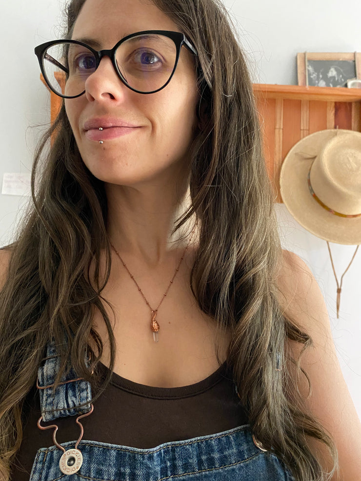 Quartz Crystal Acorn Necklaces