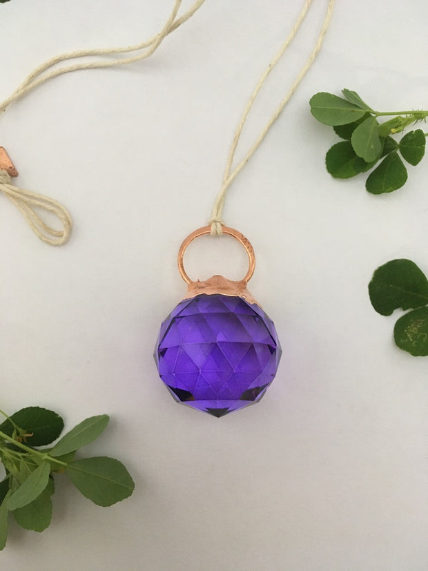 Recycled copper purple crystal rainbow maker