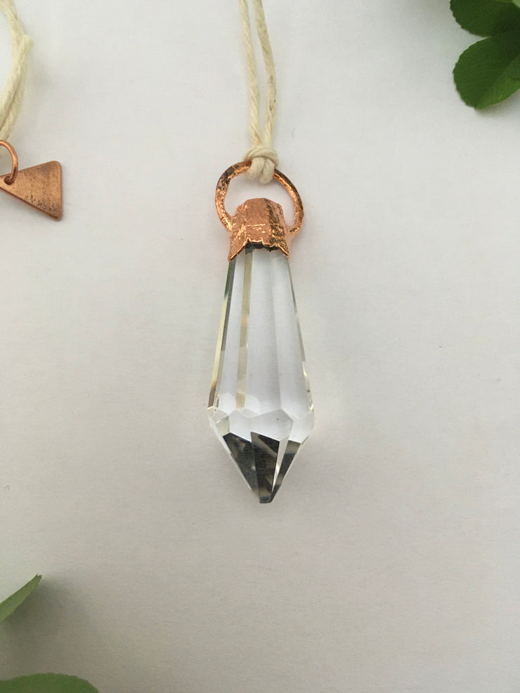 small copper covered crystal rainbow maker made in USA simple wealth art prism chandelier