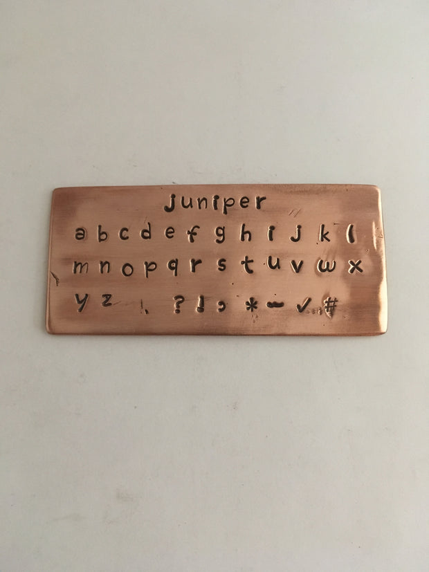 Custom Stamped Recycled Copper Cuff