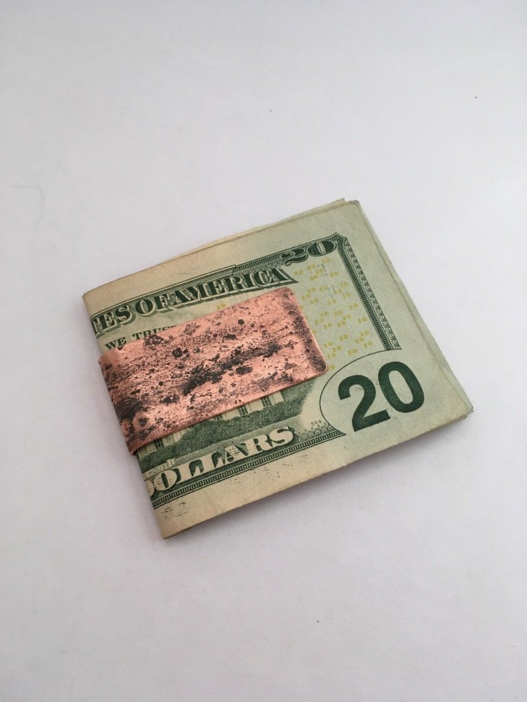 recycled copper money clip reclaimed copper pipe handmade in usa simple wealth art