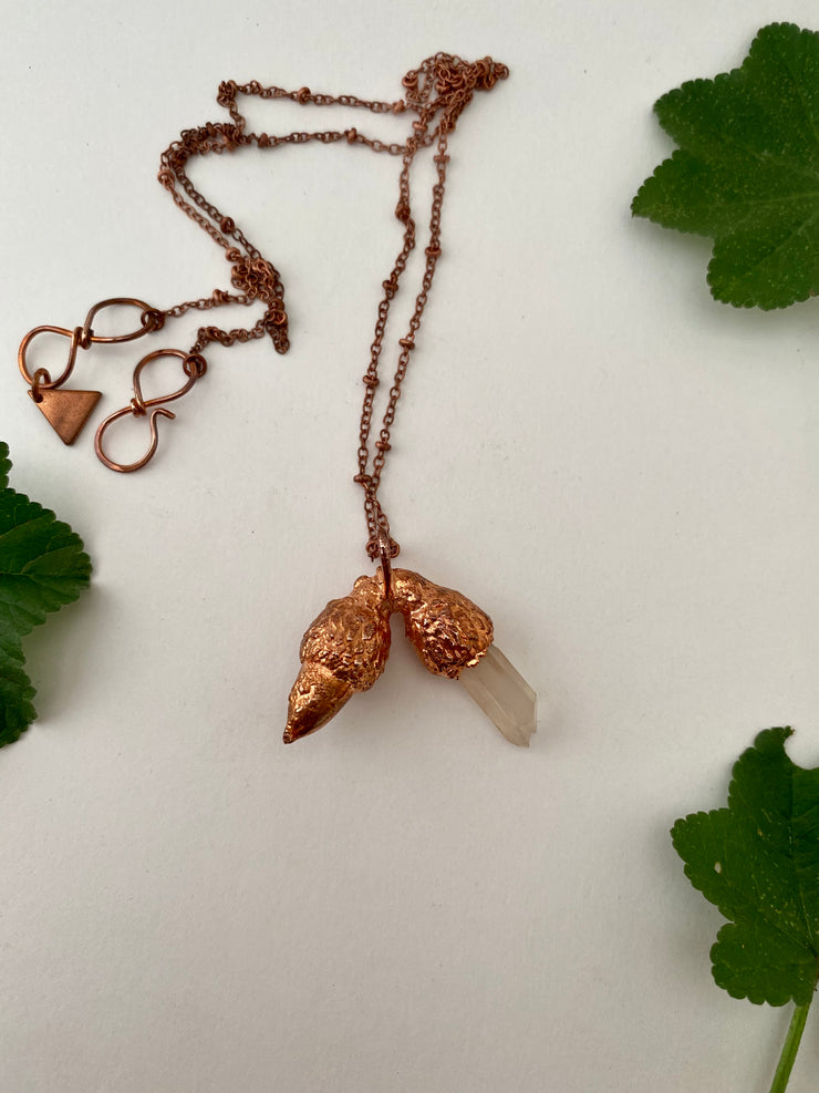 Quartz Crystal Acorn Necklaces