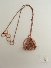 electroformed honeycomb pendant recycled copper made in usa simple wealth art