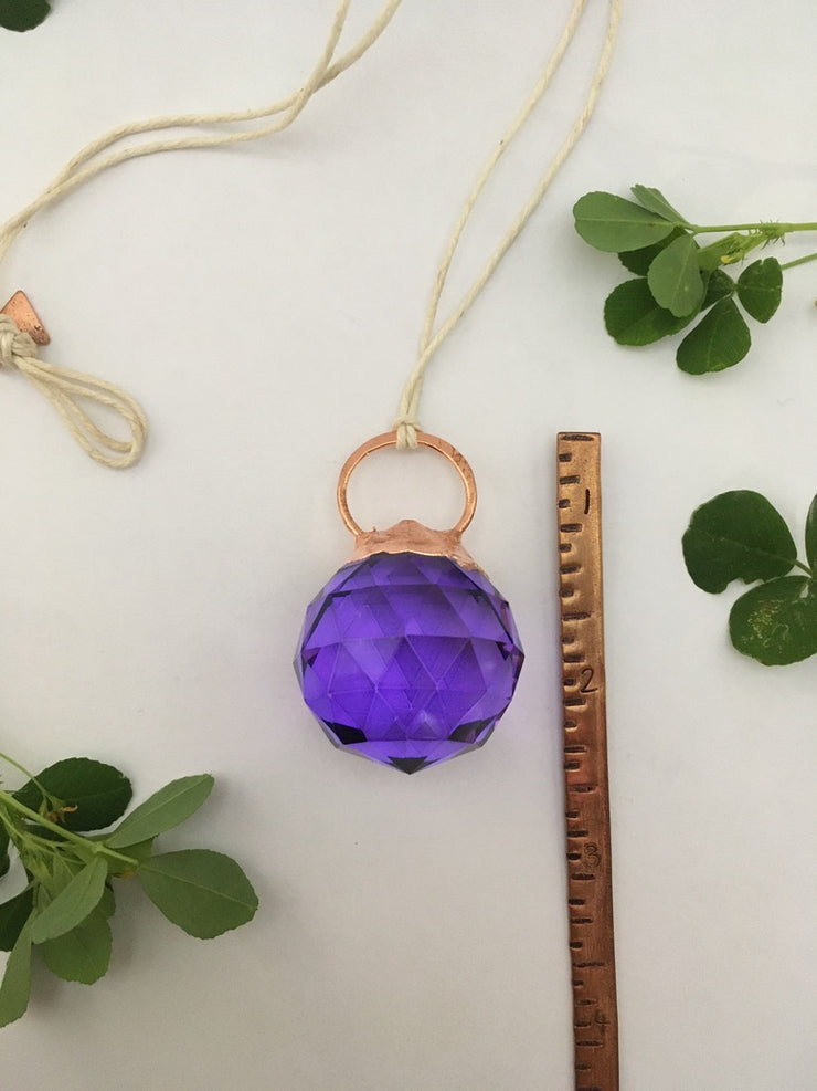Recycled copper purple crystal rainbow maker