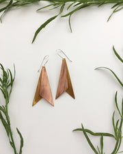 double dagger recycled copper and brass earrings simple wealth art