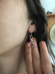 recycled copper topped electroformed asfour crystal earrings prism simple wealth art made in usa simple wealth art