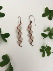quartz recycled copper electrical wire zig zag shape copper jewelery wire wrapped made in usa simple wealth art
