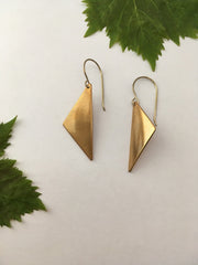 brass drum cymbal jewelry triangle yellow brass musician made in usa simple wealth art recycled brass