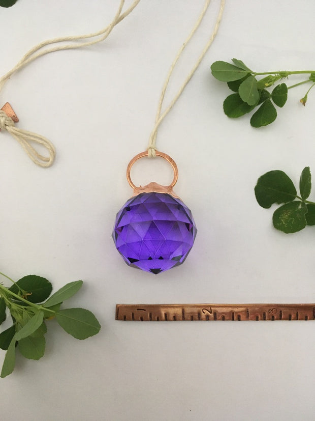 Recycled copper purple crystal rainbow maker