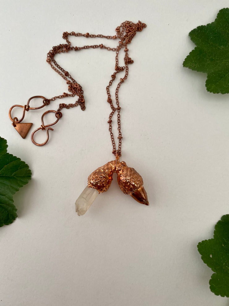 Quartz Crystal Acorn Necklaces