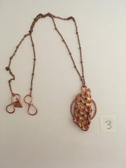 electroformed honeycomb pendant recycled copper made in usa simple wealth art
