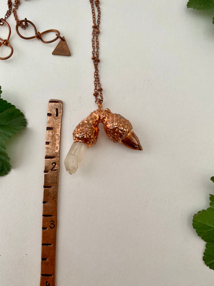 Quartz Crystal Acorn Necklaces