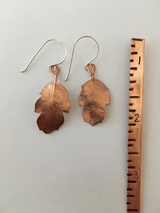 tucker oak electroformed earrings recycled copper simple wealth art made in usa