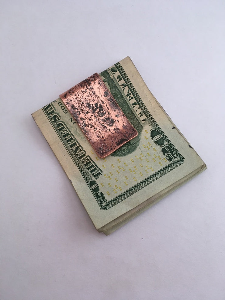 recycled copper money clip reclaimed copper pipe handmade in usa simple wealth art