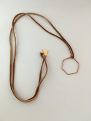 recycled copper electrical wire hexagon necklace simple wealth art