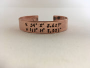 personalized coordinate cuff recycled copper pipe simple wealth