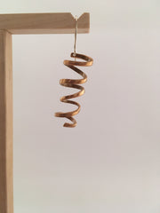 spiral earrings made from brass drum cymbal simple wealth art