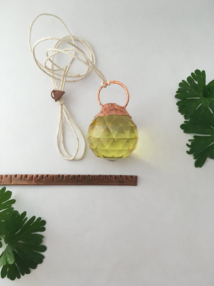 Recycled copper crystal Yellow rainbow maker made in usa simple wealth art