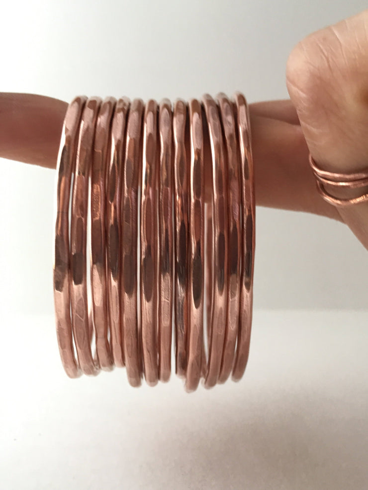 recycled copper bangle bracelet electrical wire handmade upcycled simple wealth art