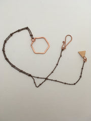 recycled copper hexagon necklace orbit chain simple wealth