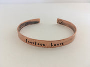 fearless heart affirmation cuff recycled copper manta band simple wealth art