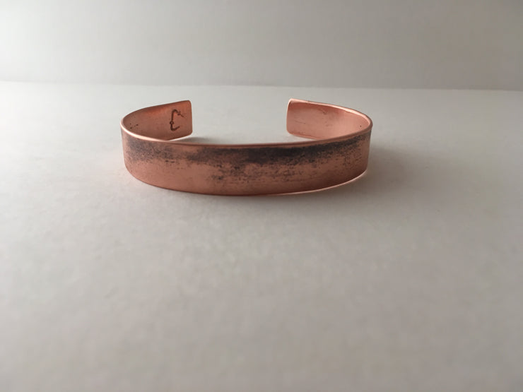 recycled copper textured cuff upcycle plumbing pipe simple wealth art