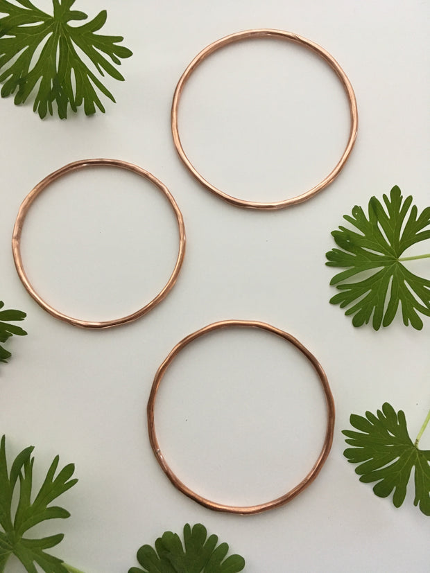 recycled copper bangle bracelet electrical wire handmade upcycled simple wealth art